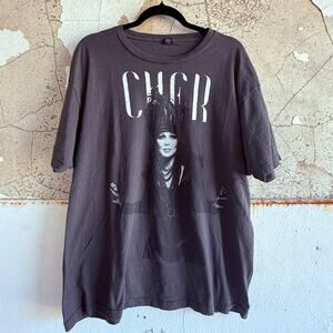 Cher‎ D2K Tour 2014 Concert T Shirt Gray Graphic Tee Size